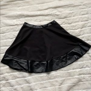 Faux Leather Trim Skirt